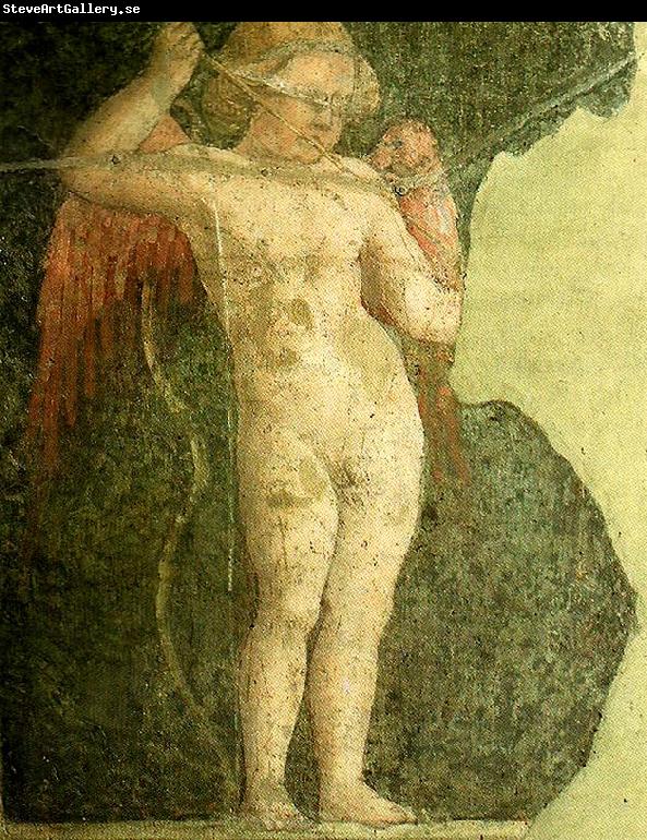 Piero della Francesca cupid returning an arrow to the quiver